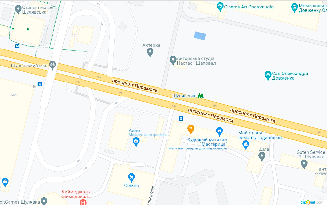 Схема проходу від метро Шулявська