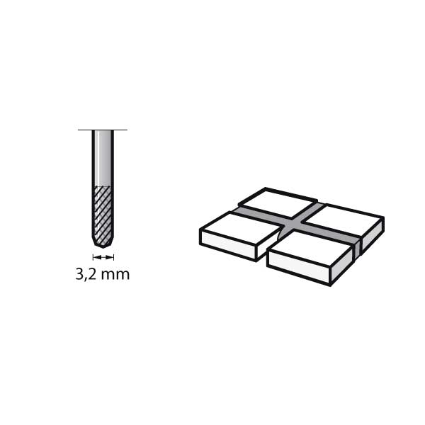 Бур для чистки швов между плиткой, DREMEL (570) 3,2 мм_1st