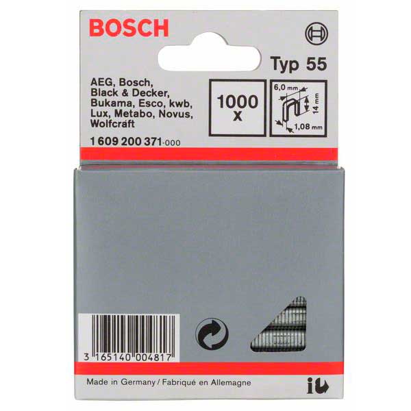 Скобы узкие, Bosch Typ 55, 14 мм