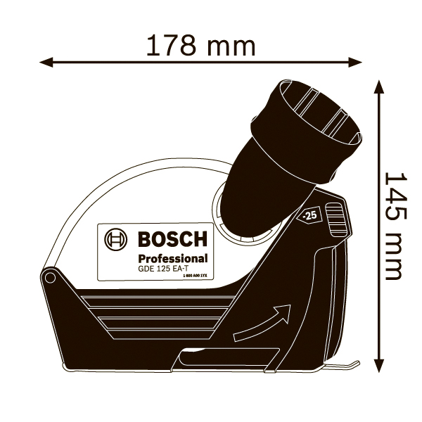 Защитный кожух для болгарки с пылеотводом, Bosch GDE 125 EA-T_1st