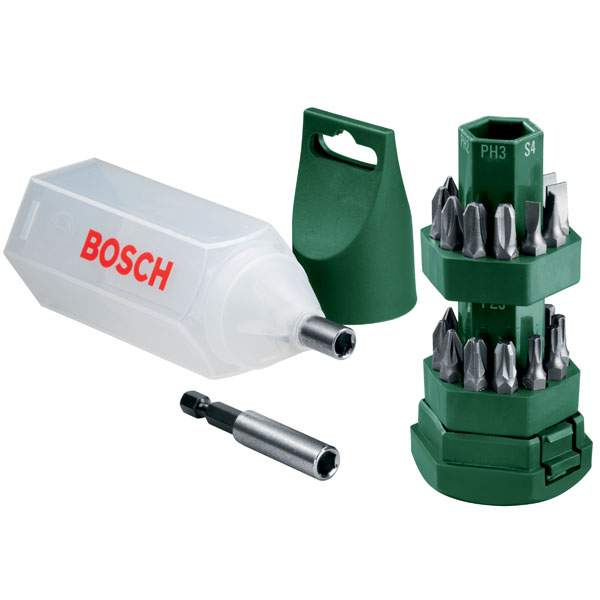 Набор бит Bosch, 24 шт + магнитный держатель